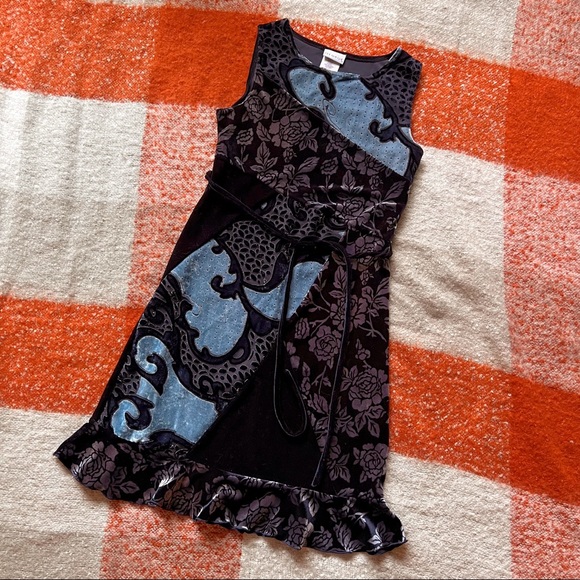 Vintage Dresses & Skirts - Vintage y2k Velvet Patchwork Dress